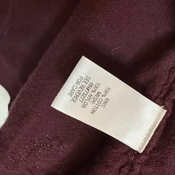 Sequin embellished plum berry open front cardigan, size L - Picture 4 of 7